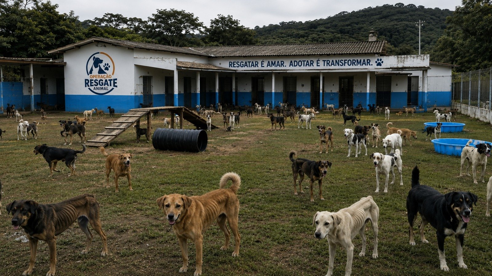 Cão e gato resgatados